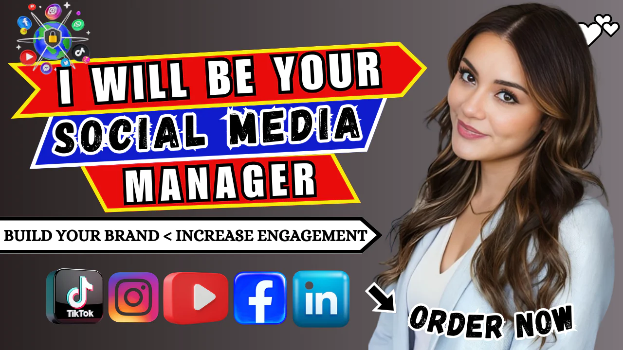 I will be your professional social media manager, monthly management