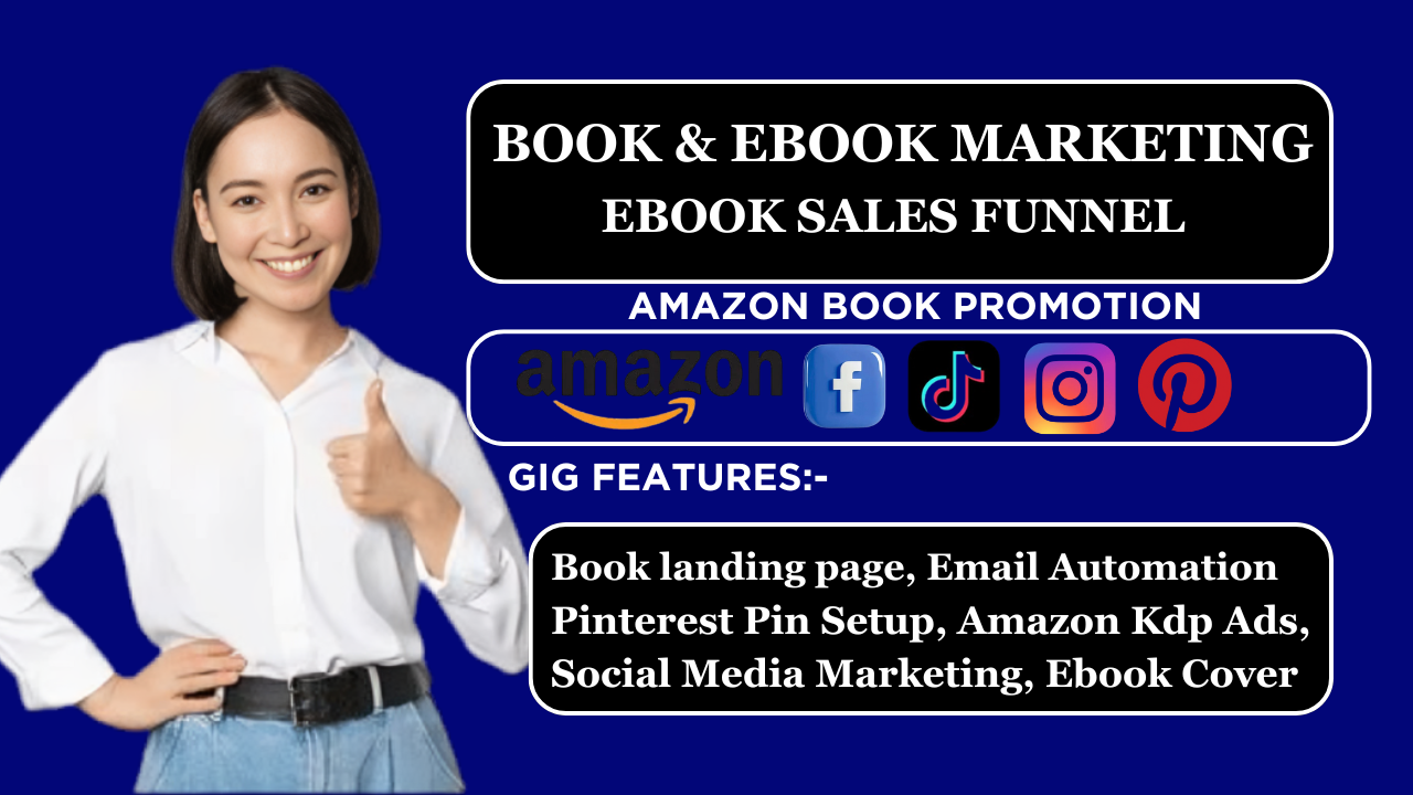 I will do ebook marketing sales funnel, book promotion, Amazon kdp ads, Book marketing