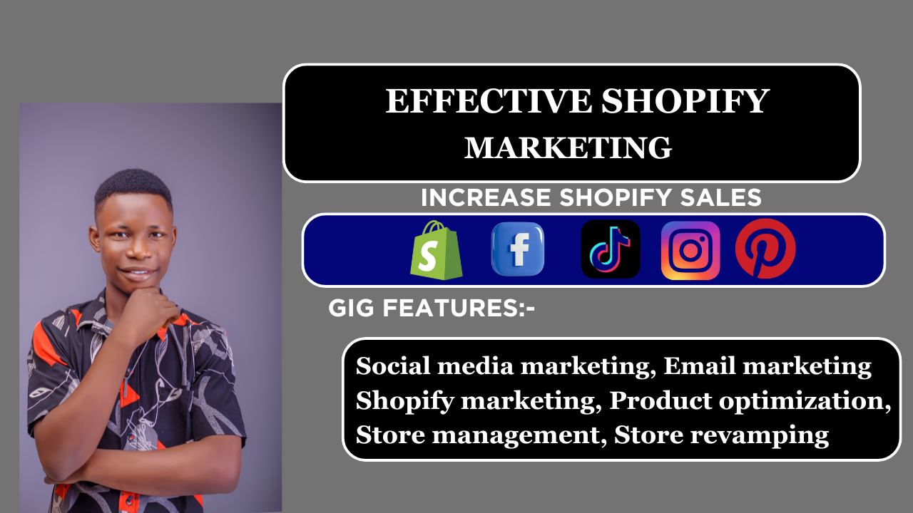 I will set up effective shopify marketing, shopify promotion, fb ads, tiktok ads and shop set up,