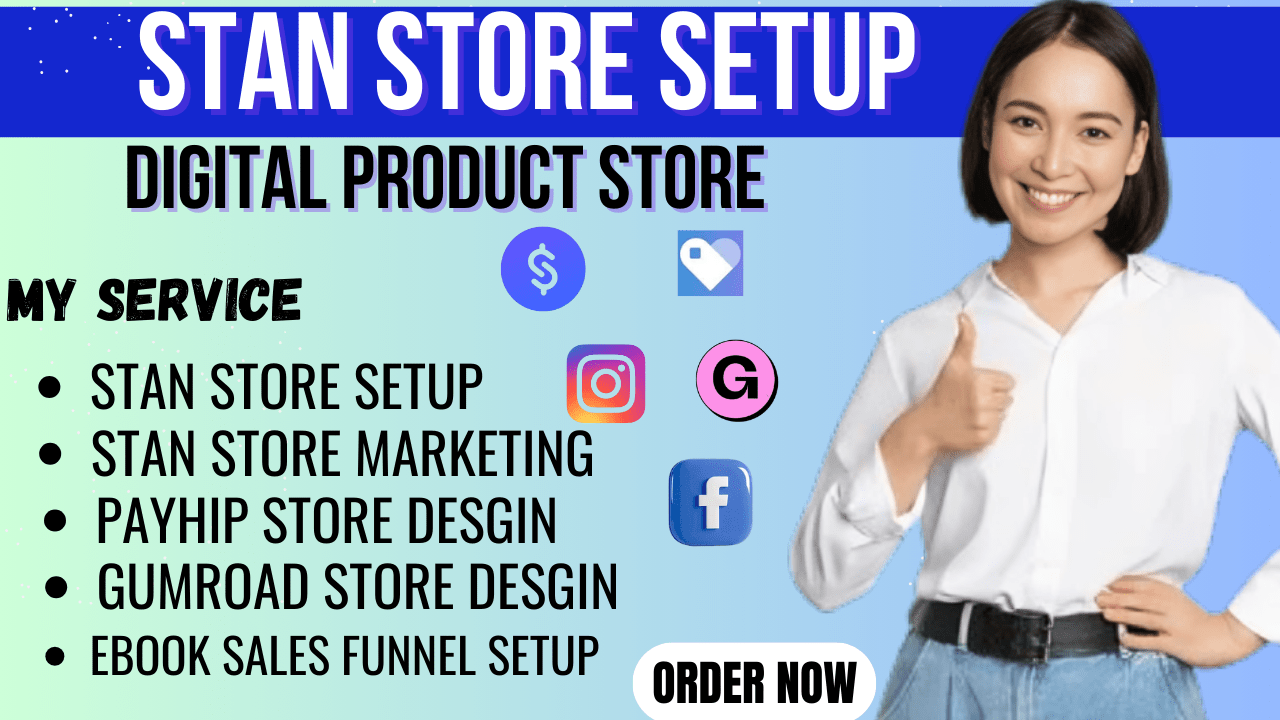 I will do stan store setup stan store marketing payhip gumroad and ebook marketing