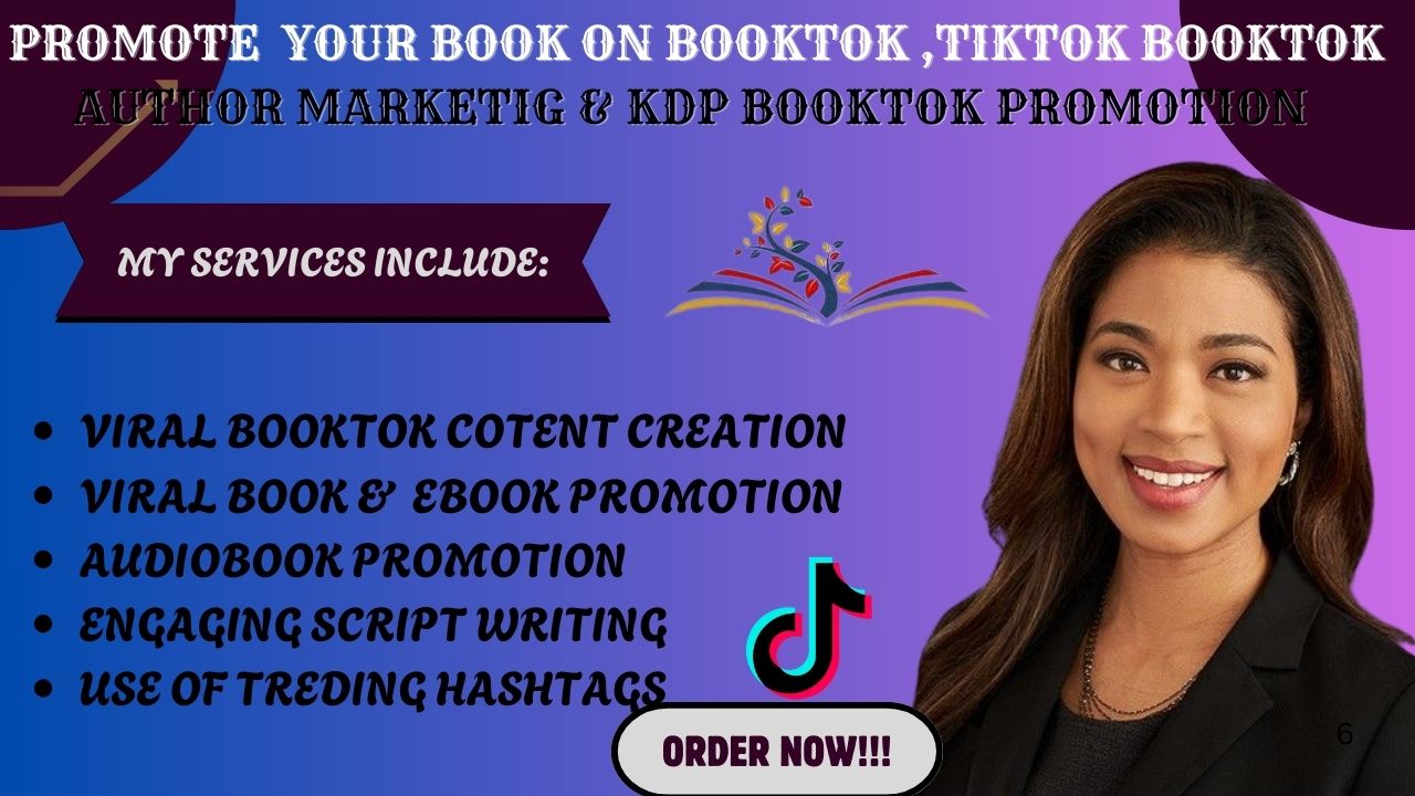 I Will Promote Your Book on BookTok | TikTok BookTok Author Marketing & KDP BookTok Promotion