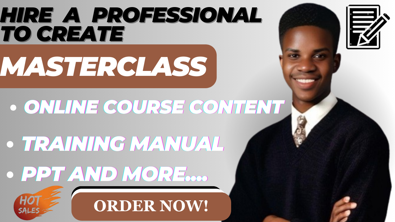 I will write online course content or curriculum on any subject