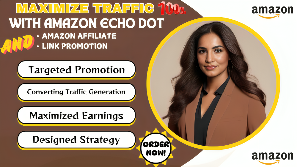 I will maximize traffic with amazon echo dot, amazon affiliate link promotion