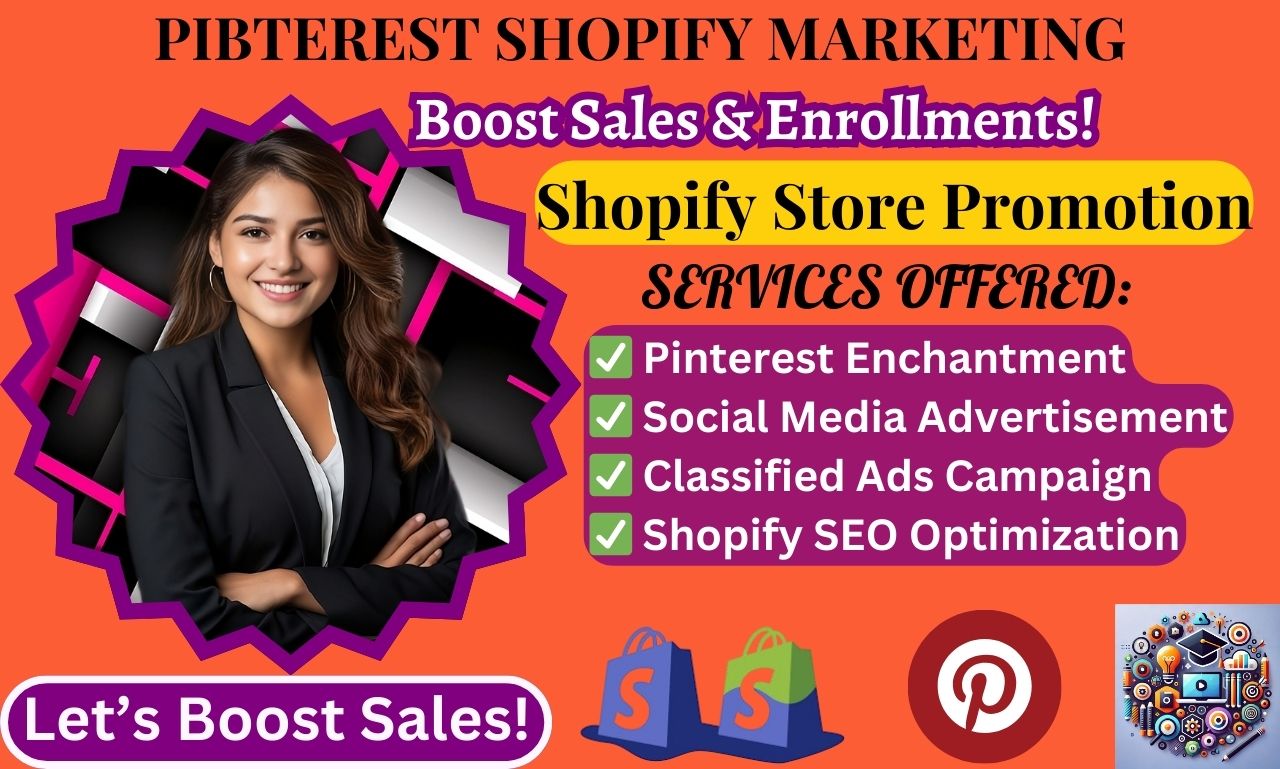 I will be your pinterest marketing manager for shopify social media manager for shopify