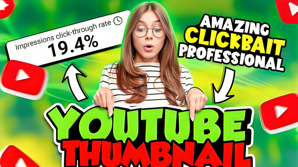 I will design a premium clickbait youtube thumbnail in 3 hrs