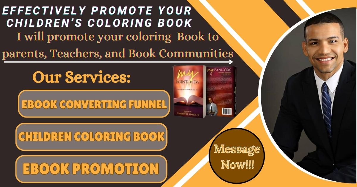 I will effectively promote your children coloring book to parents, teachers, book community