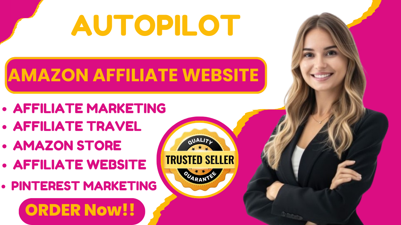 i will create autopilot amazon affiliate website, pinterest marketing for passive income