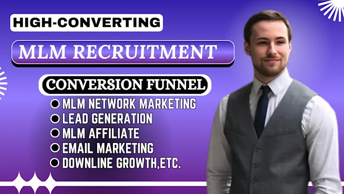 I will build high converting mlm recruitment sales funnel, mlm lead generation, mlm link promotion