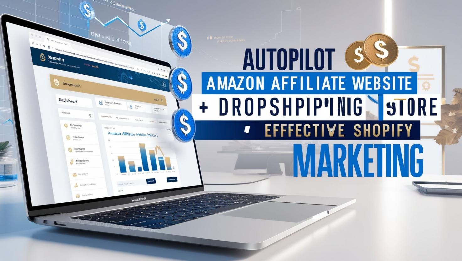 I will autopilot amazon affiliate website, dropshipping store, effective shopify marketing