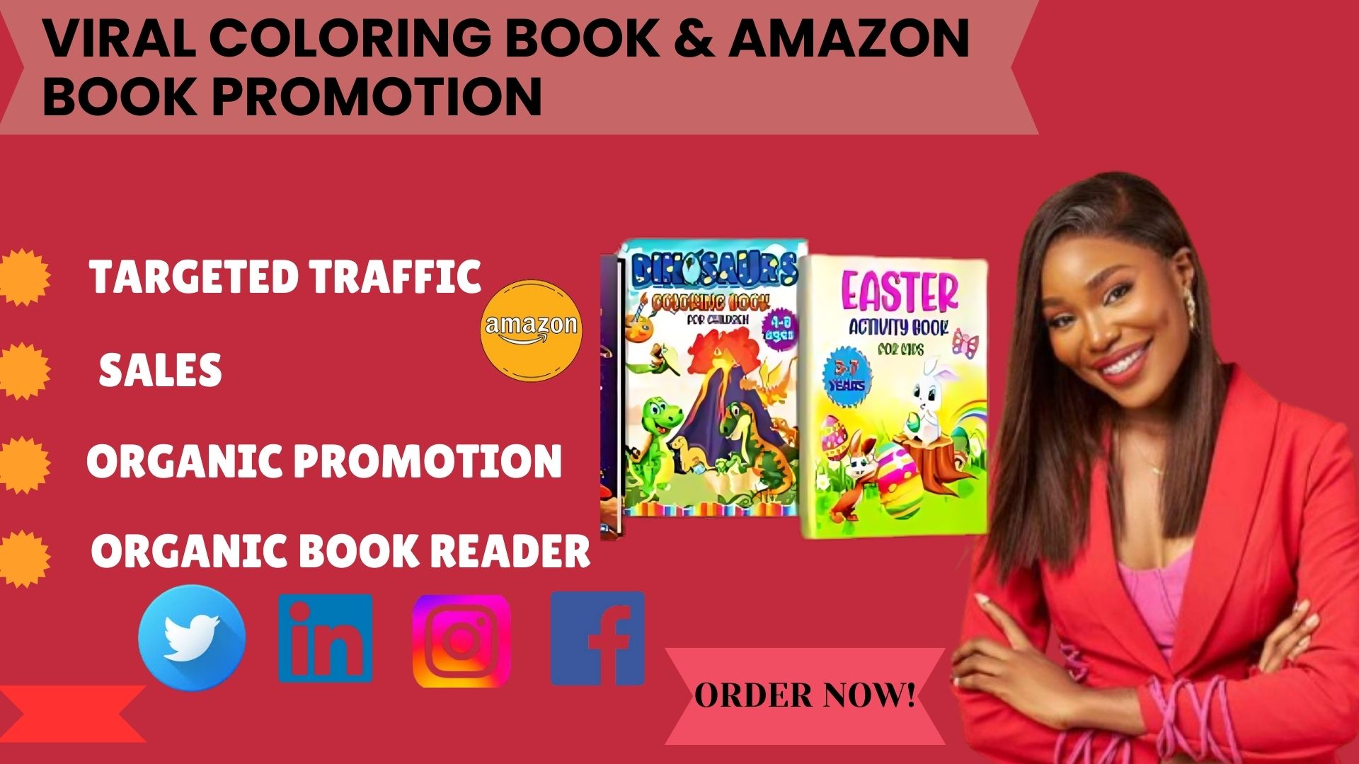 I will do viral coloring book promotion, amazon kindle book promotion, ebook marketing