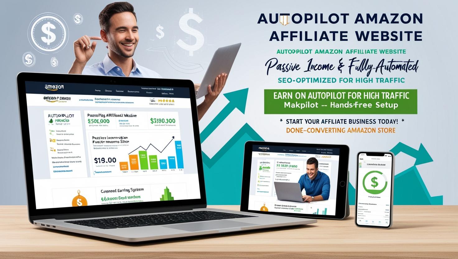 Autopilot Amazon affiliate website, Dropshipping store, digital marketing and clickbank