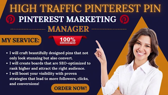 I will create high traffic and seo optimized pins and boards as a pinterest marketer