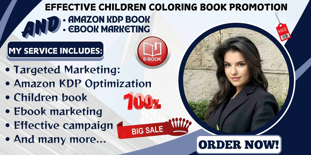 I will do effective children coloring book promotion, amazon KDP book, eBook marketing