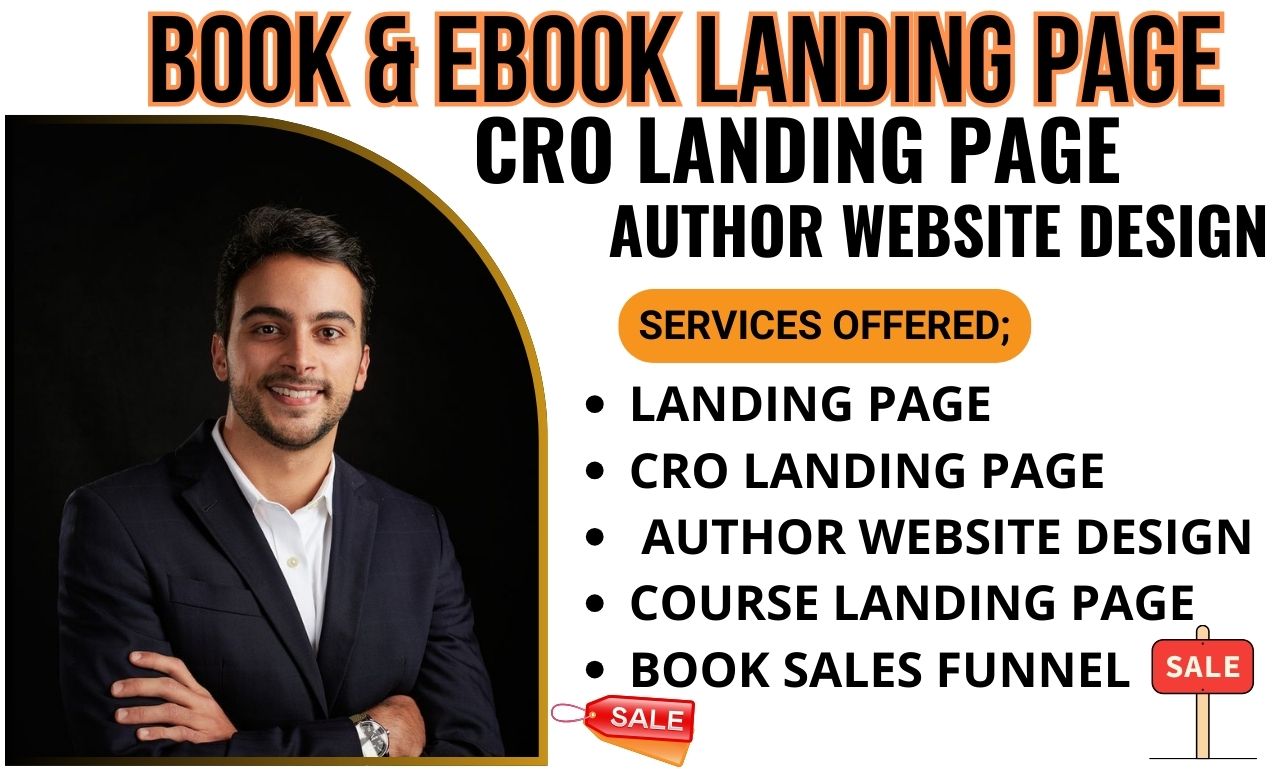 I will do ebook CRO landing page, author website design, children book website
