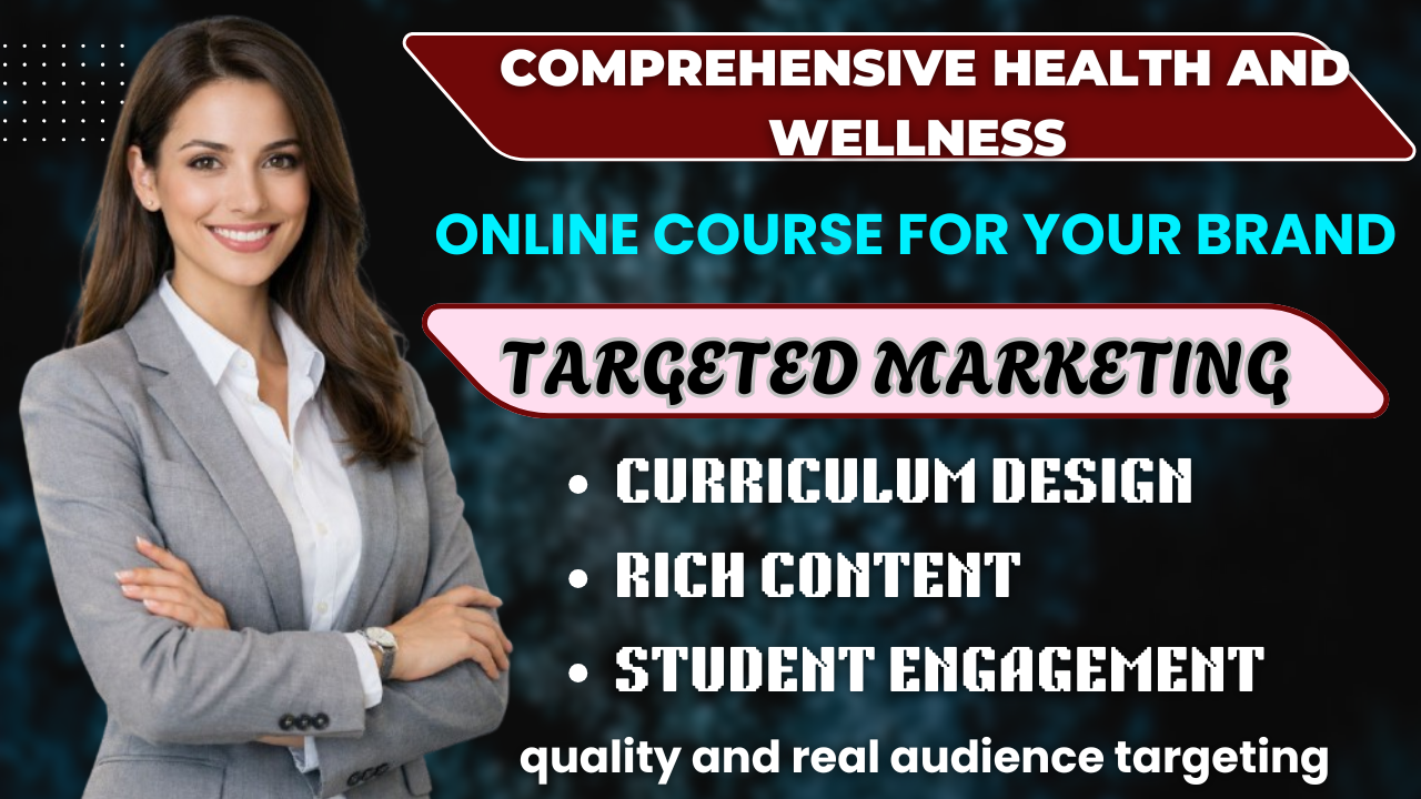 I will create a comprehensive health and wellness online course for your brand