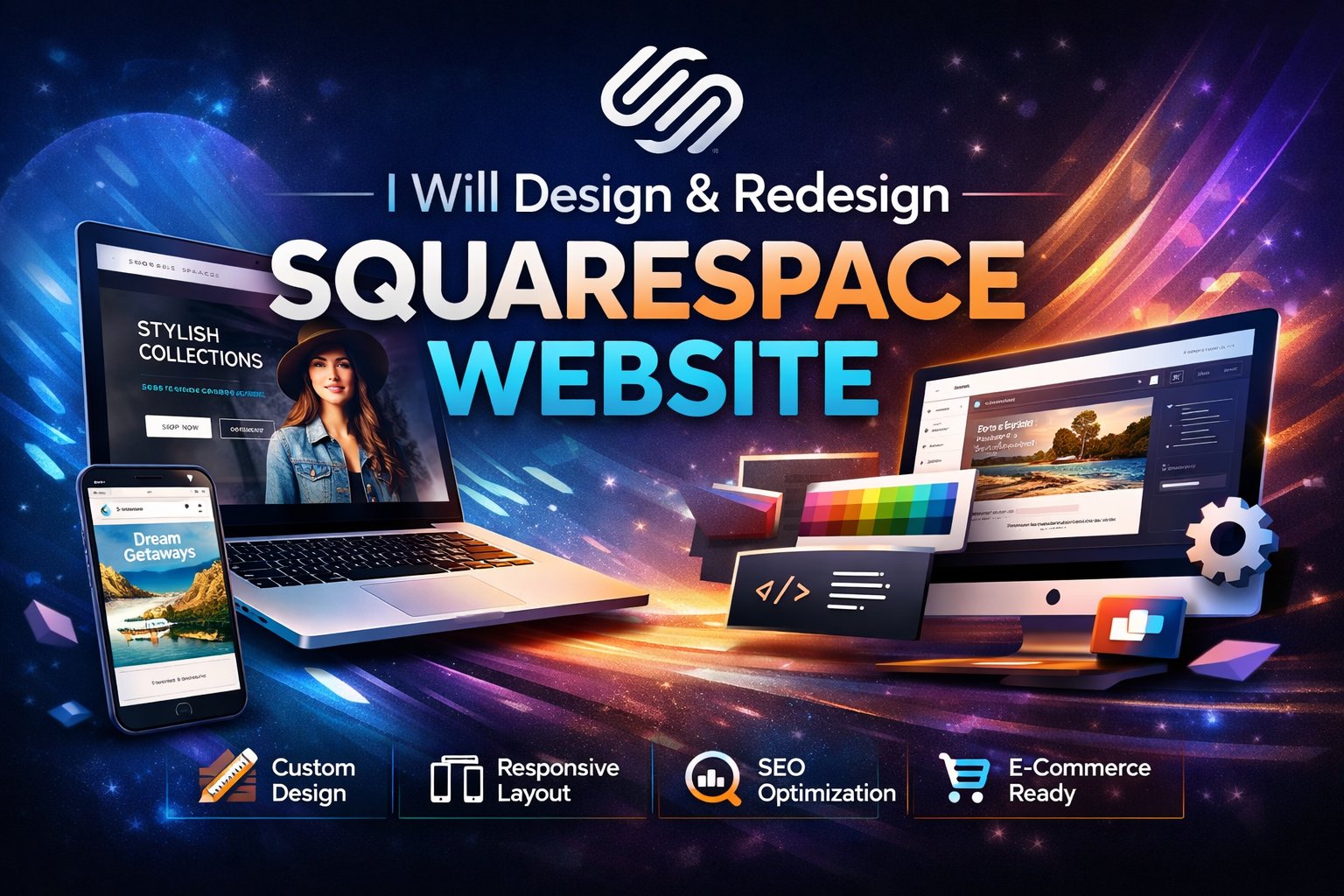 I will design and redesign squarespace website