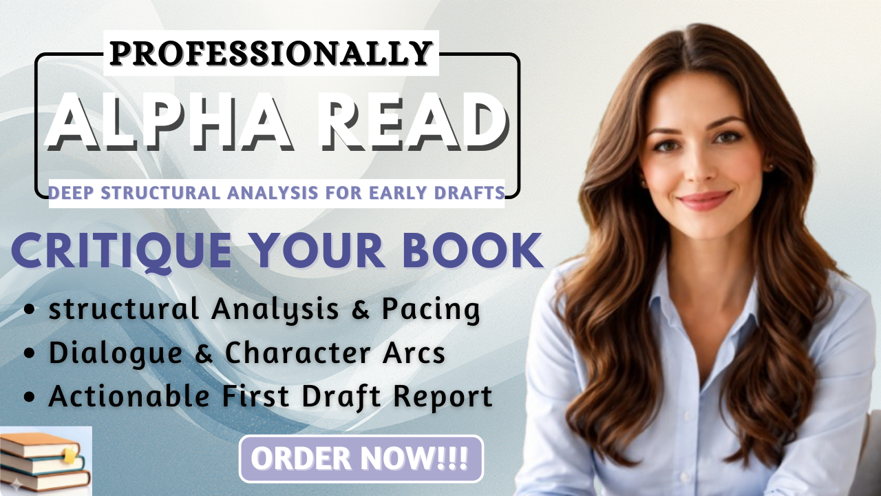I will alpha read your book and provide a professional manuscript critique